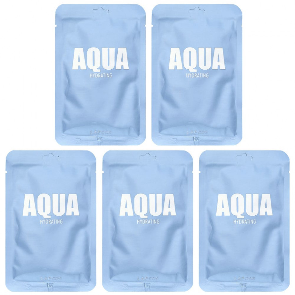   (Iherb) Lapcos, Aqua Hydrating Sheet Beauty Mask Set, 5 .,  30  (1,01 . )    -     , -, 