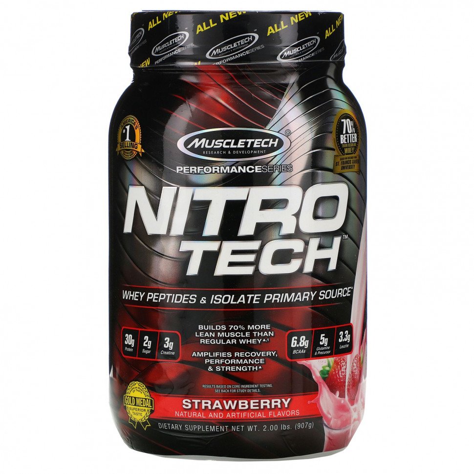 ���� ������ (Iherb) Muscletech, Nitro-Tech, ������������ ������ + ����� ��� ����� ����� �������� �����, ���������� ����, 907 � (2 �����), ������ �� 9420 ���
