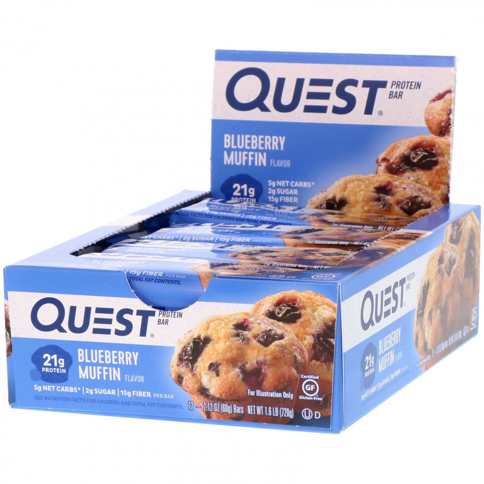 ���� ������ (Iherb) Quest Nutrition, ����������� ��������, �� ������ ������� � ���������, 12 ����������, ����� 60 � (2,12 �����) ������, ������ �� 7200 ���