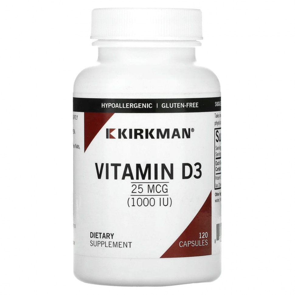 ���� ������ (Iherb) Kirkman Labs, ������� D3, 25 ��� (1000 ��), 120 ������, ������ �� 2460 ���