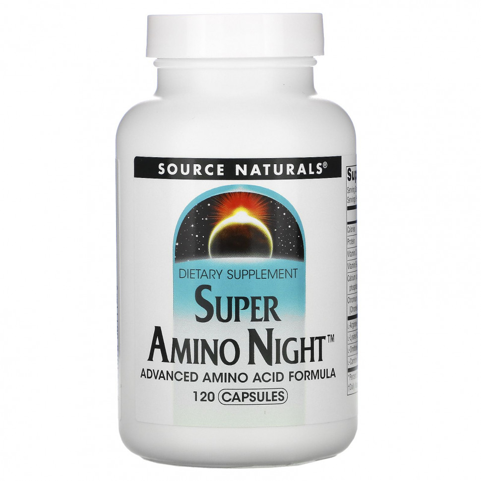 ���� ������ (Iherb) Source Naturals, Super Amino Night, ������� � ��������������, ������, 120 ������, ������ �� 3510 ���
