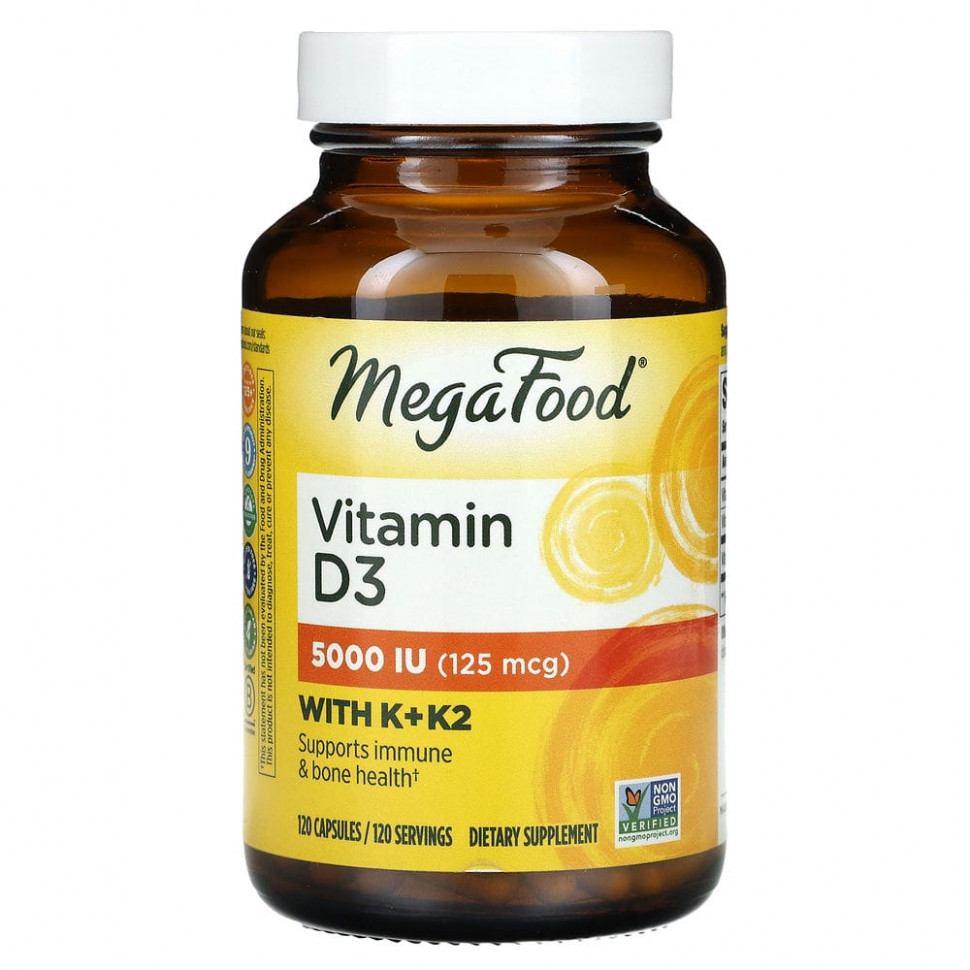   (Iherb) MegaFood,  D3   K  K2, 5000  (125 ), 120     -     , -, 