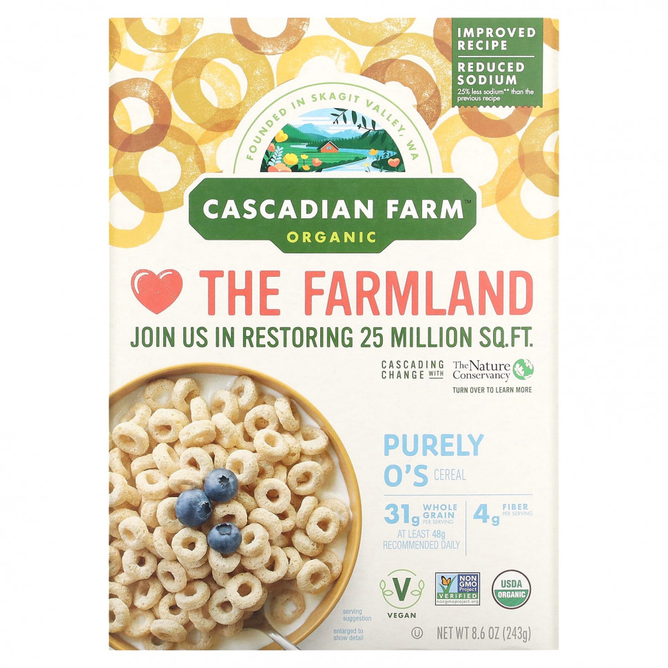   (Iherb) Cascadian Farm,   Purely O's, 243  (8,6 )    -     , -, 