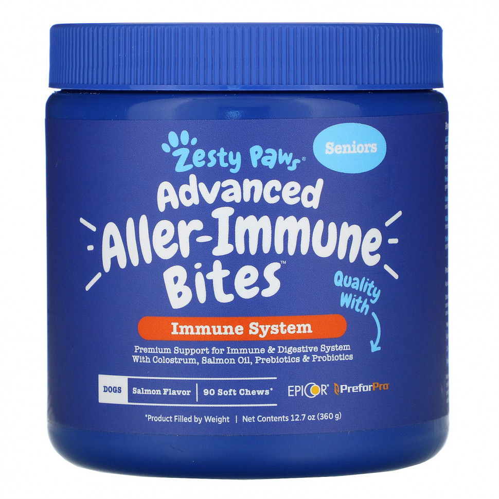   (Iherb) Zesty Paws, Advanced Aller-Immune Bites  ,  ,   ,   , 90  , 360  (12,7 )    -     , -, 