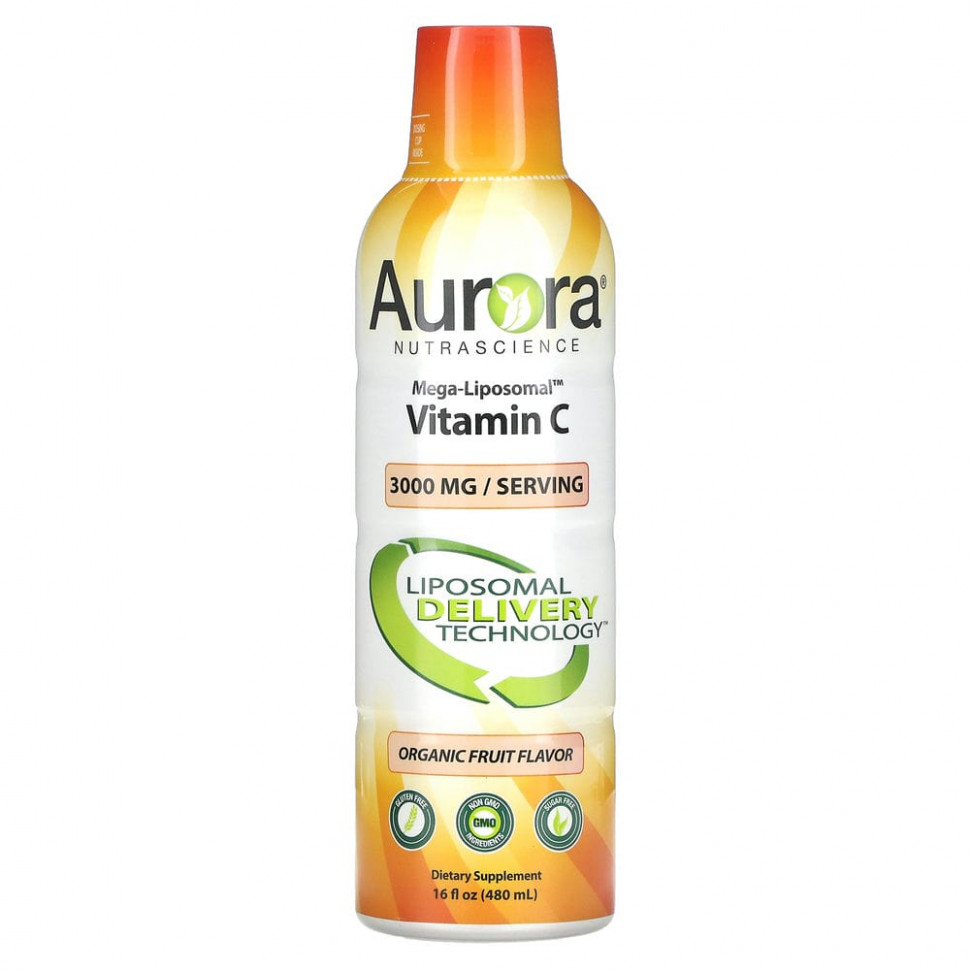 ���� ������ (Iherb) Aurora Nutrascience, Mega-Liposomal Vitamin C, ������������ ��������� ����, 3000 ��, 480 �� (16 ����. �����), ������ �� 8790 ���