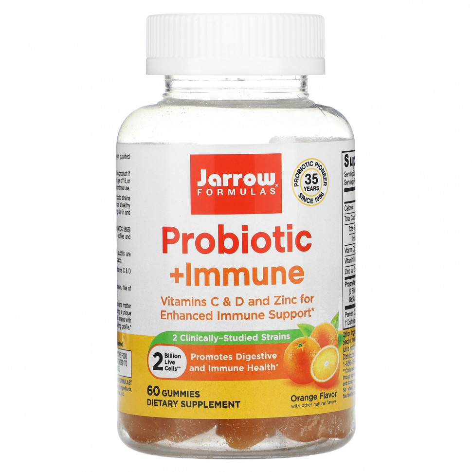 ���� ������ (Iherb) Jarrow Formulas, Probiotic + Immune, ��������, 2 ����, 60 ����������� ��������, ������ �� 3190 ���