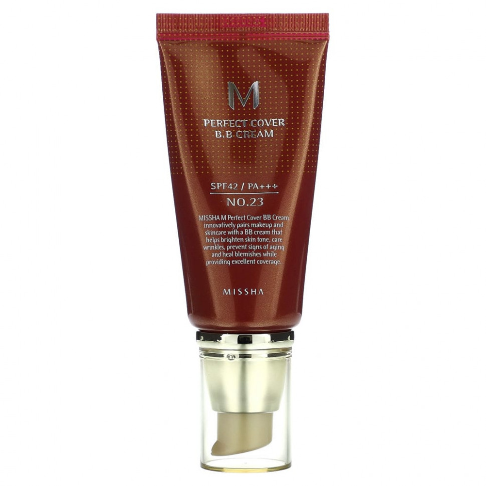 ���� ������ (Iherb) Missha, M Perfect Cover, BB-����, SPF 42 PA+++, ������� 23 ����������� �������, 50 �� (1,7 �����), ������ �� 2250 ���