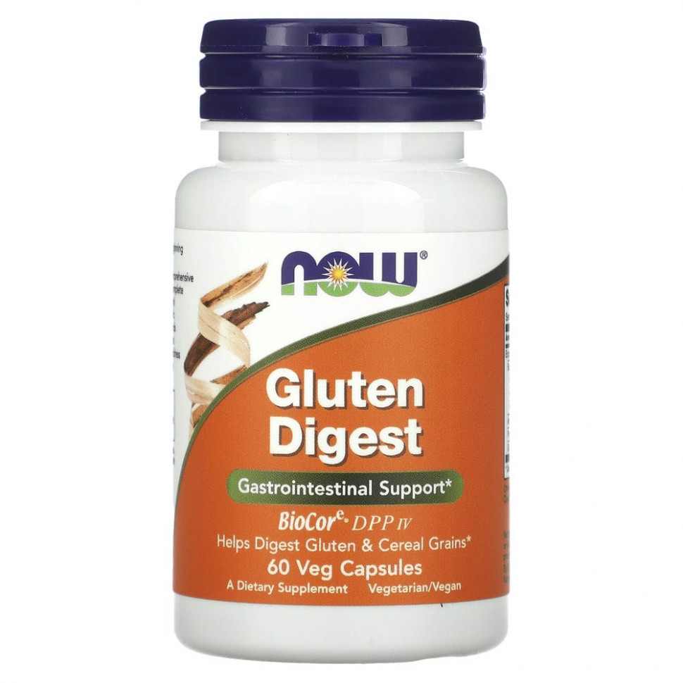 ���� ������ (Iherb) NOW Foods, Gluten Digest, ������� ��� ������������� �������, 60 ������������ ������, ������ �� 2140 ���
