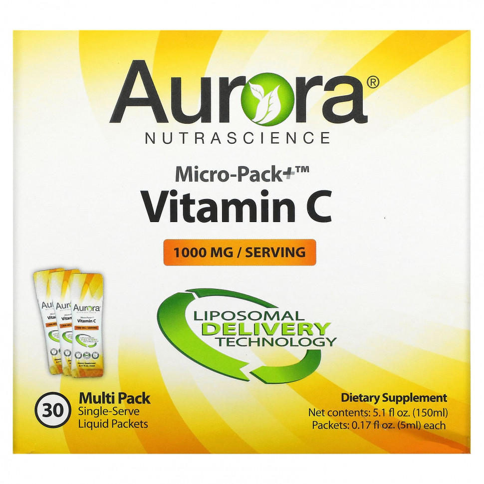 ���� ������ (Iherb) Aurora Nutrascience, Micro-Pack + ������� C, 1000 ��, 30 ��������� �� 5 �� (0,17 ����. �����), ������ �� 5950 ���