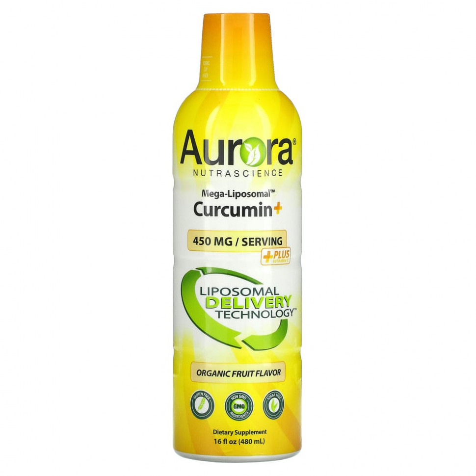 ���� ������ (Iherb) Aurora Nutrascience, Mega-Liposomal Curcumin+, ���� ������������� ��������, �� ������ ������������ �������, 600 ��, 480 �� (16 ����. �����), ������ �� 9950 ���