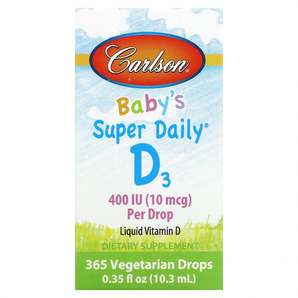 ���� ������ (Iherb) Carlson Labs, Super Daily, ������� D3 ��� �����, 10 ��� (400 ��), 10,3 �� (0,35 ����. �����), ������ �� 2110 ���