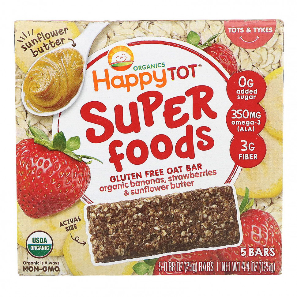 ���� ������ (Iherb) Happy Family Organics, Organics Happy Tot, ���������, ������������� ������� ��������, ������������ ������, �������� � ������������ �����, 5 ����������, 25 � ������, ������ �� 1080 ���