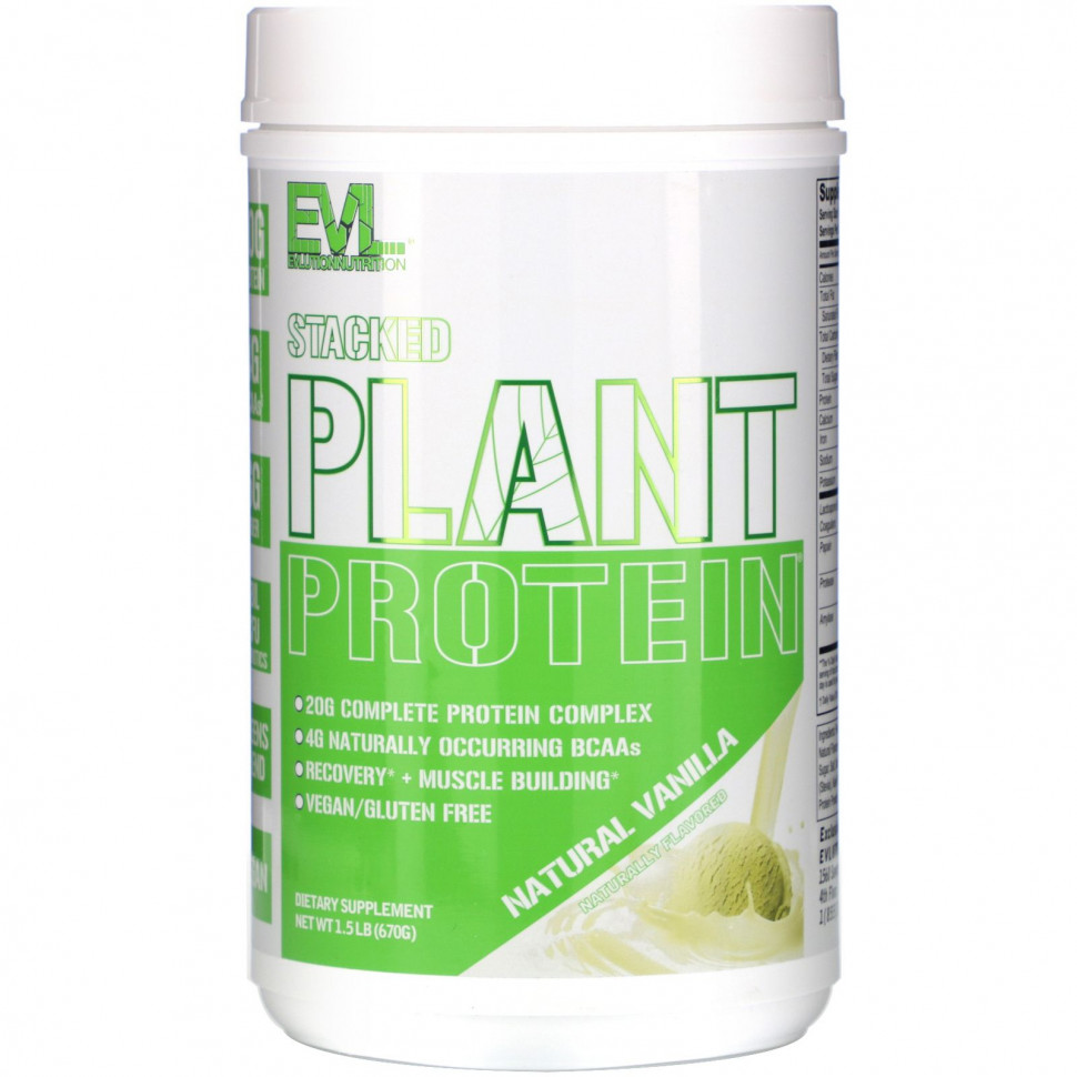   (Iherb) EVLution Nutrition, Stacked Plant Protein,  , 670  (1,5 )    -     , -, 