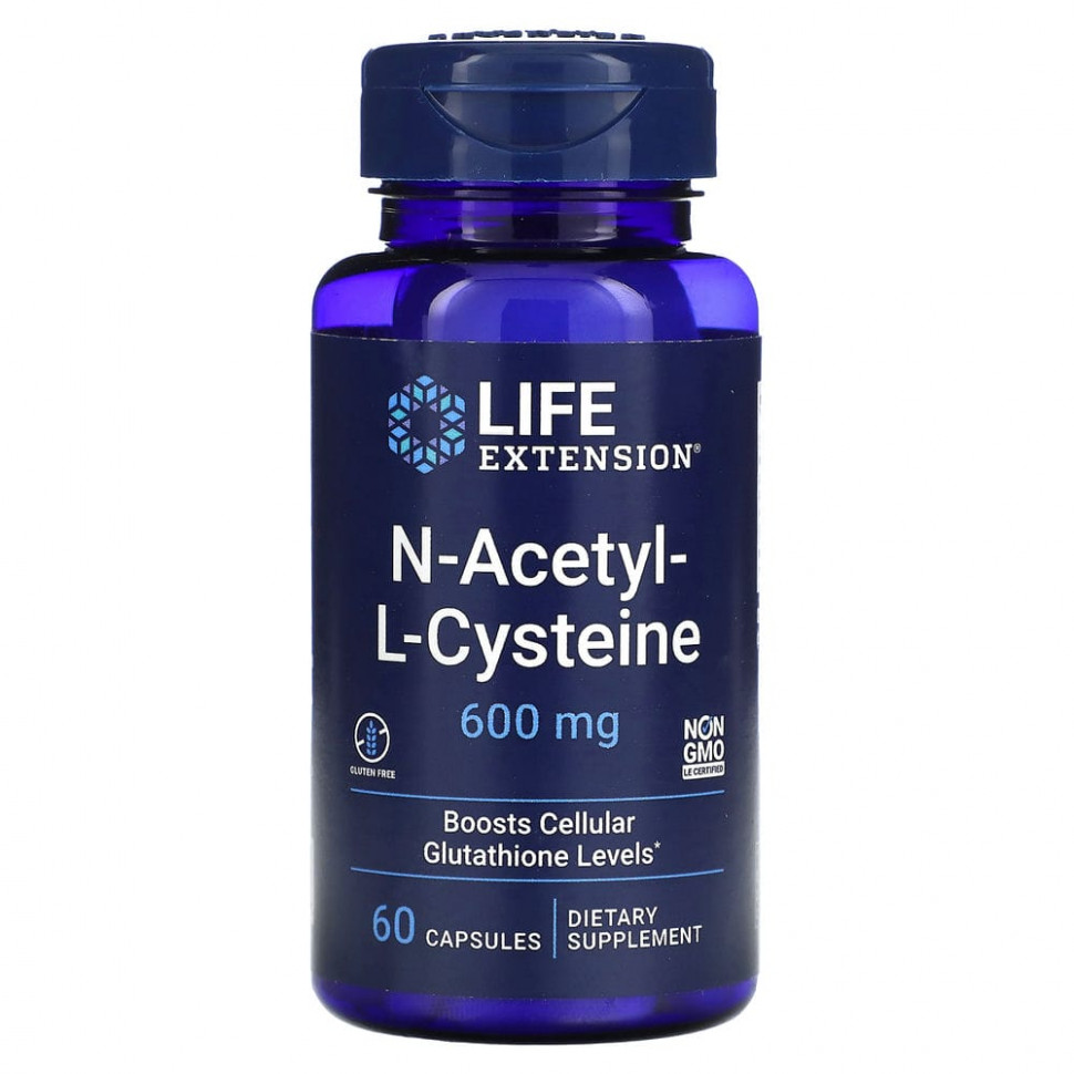 ���� ������ (Iherb) Life Extension, N-������-L-�������, 600 ��, 60 ������, ������ �� 1840 ���