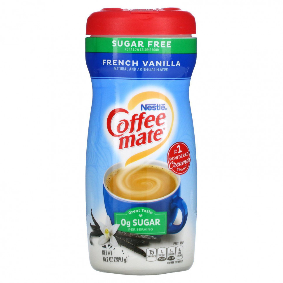   (Iherb) Coffee Mate, Sugar Free, Powder Coffee Creamer, French Vanilla, 10.2 oz (289.1 g)    -     , -, 