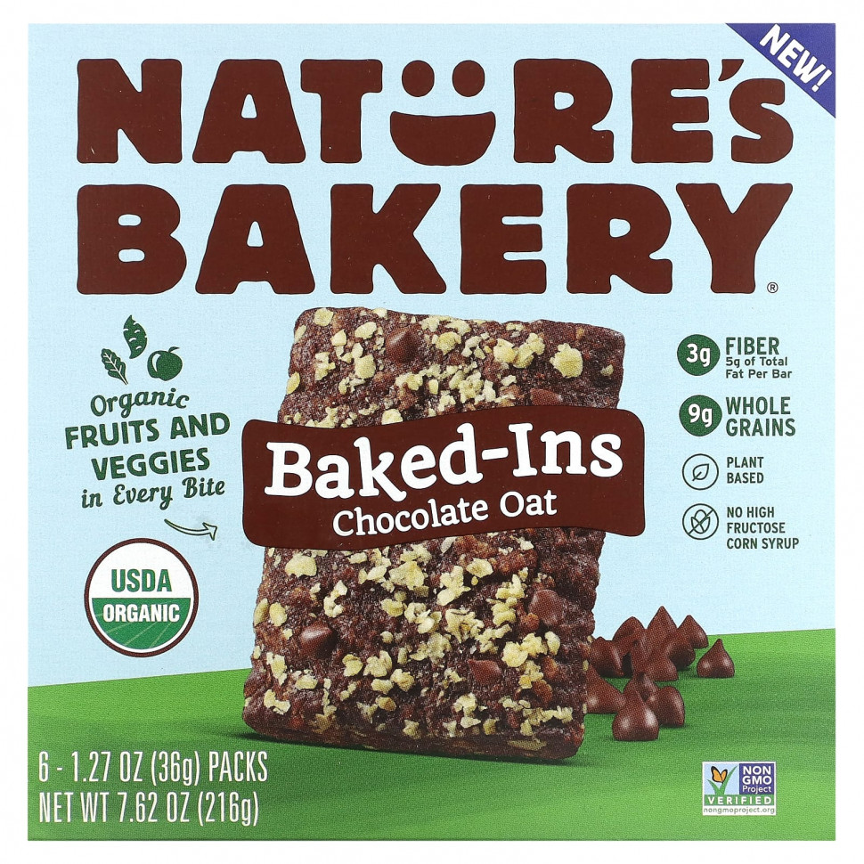���� ������ (Iherb) Nature's Bakery, Baked-In, ������� �������, 6 ��������� �� 36 � (1,27 �����), ������ �� 1740 ���