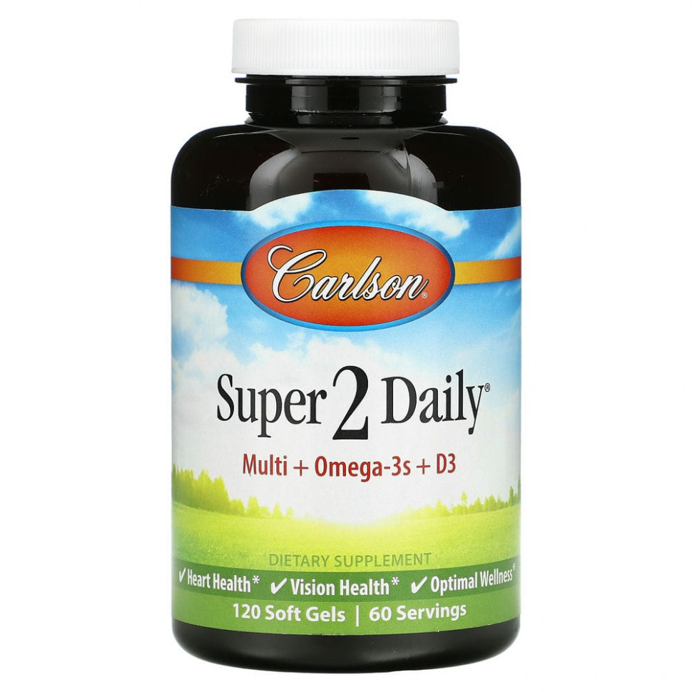 ���� ������ (Iherb) Carlson Labs, Super 2 Daily, �������� � �������������, 120 ������ ��������, ������ �� 6100 ���