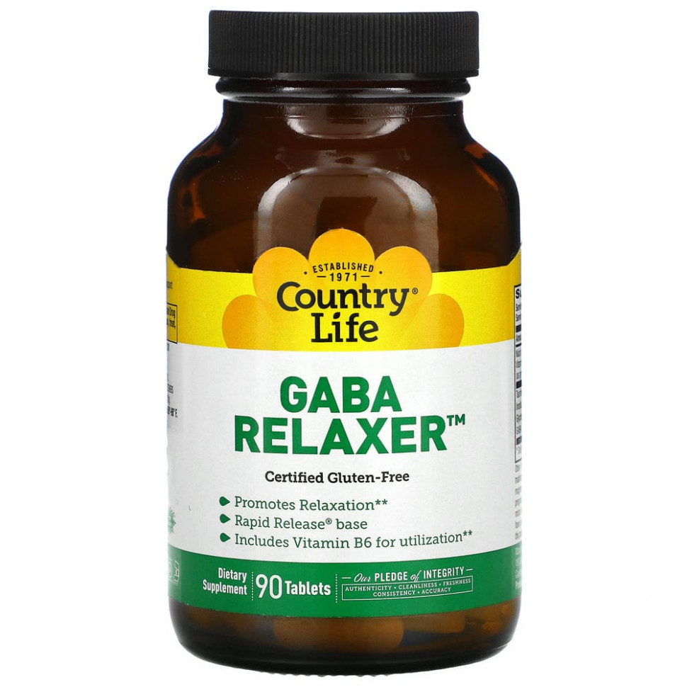 ���� ������ (Iherb) Country Life, GABA Relaxer, ����, 90 ��������, ������ �� 3990 ���