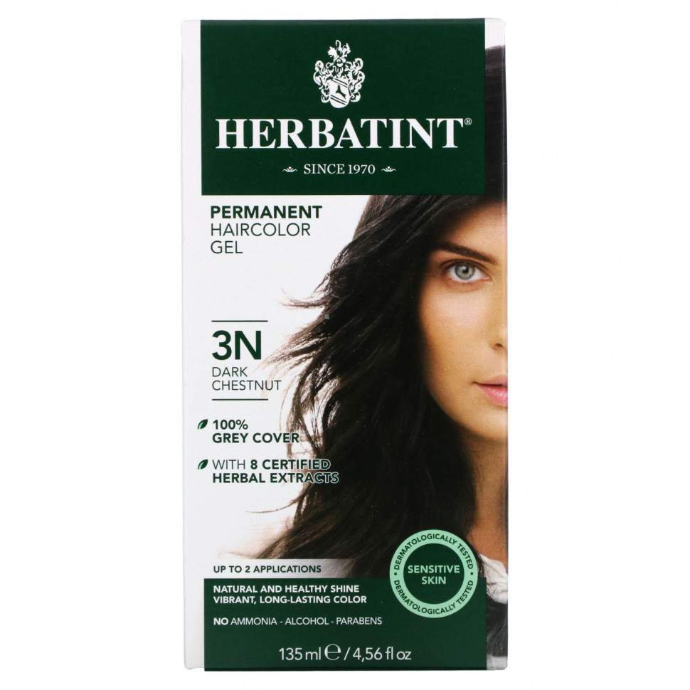 ���� ������ (Iherb) Herbatint, ������� ����-������ ��� �����, 3N, ������ ������, 135 �� (4,56 ����. �����), ������ �� 3330 ���