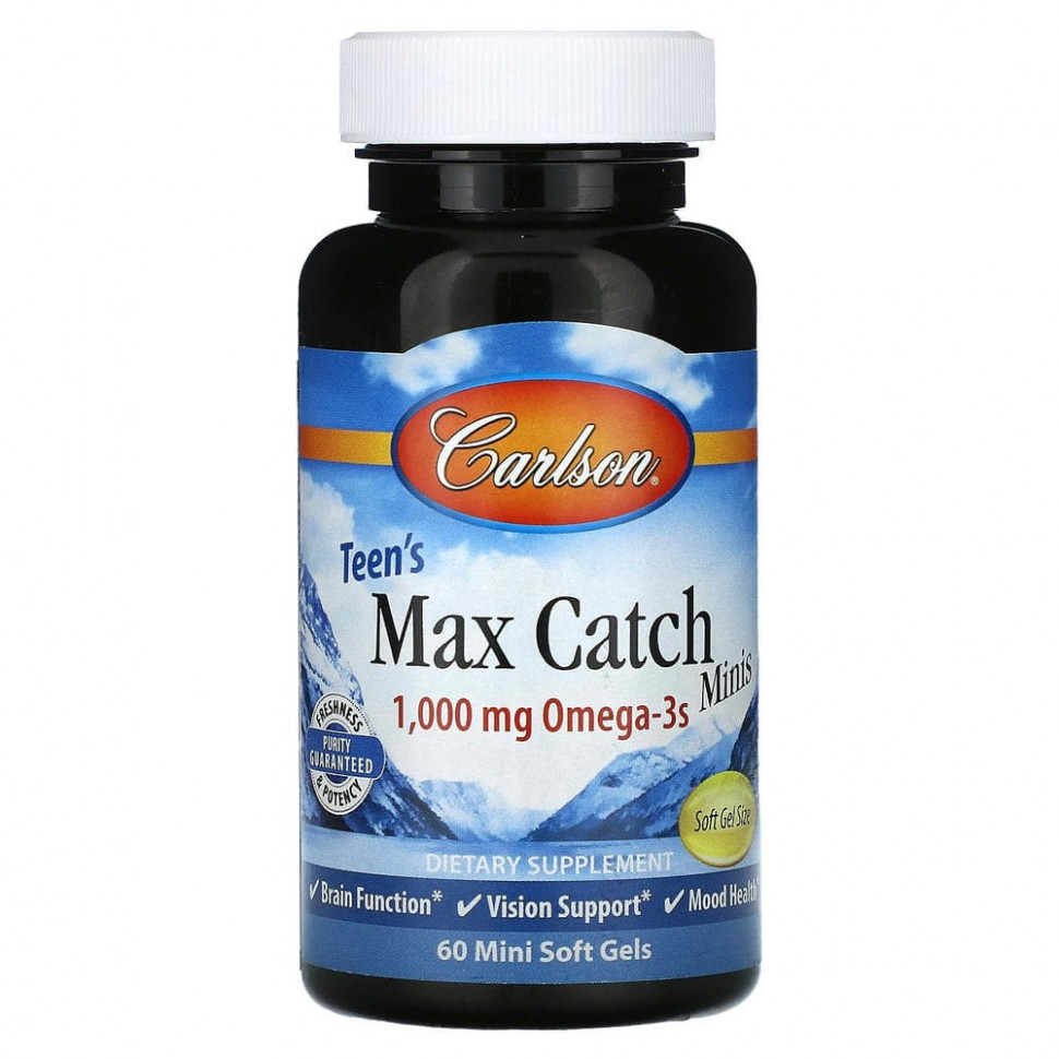 ���� ������ (Iherb) Carlson, Teen's Max Catch Minis, 500 ��, 60 ������ ��������, ������ �� 4940 ���