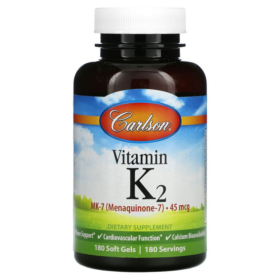   (Iherb) Carlson Labs,  K2 MK-7 (-7), 45 , 180      -     , -, 