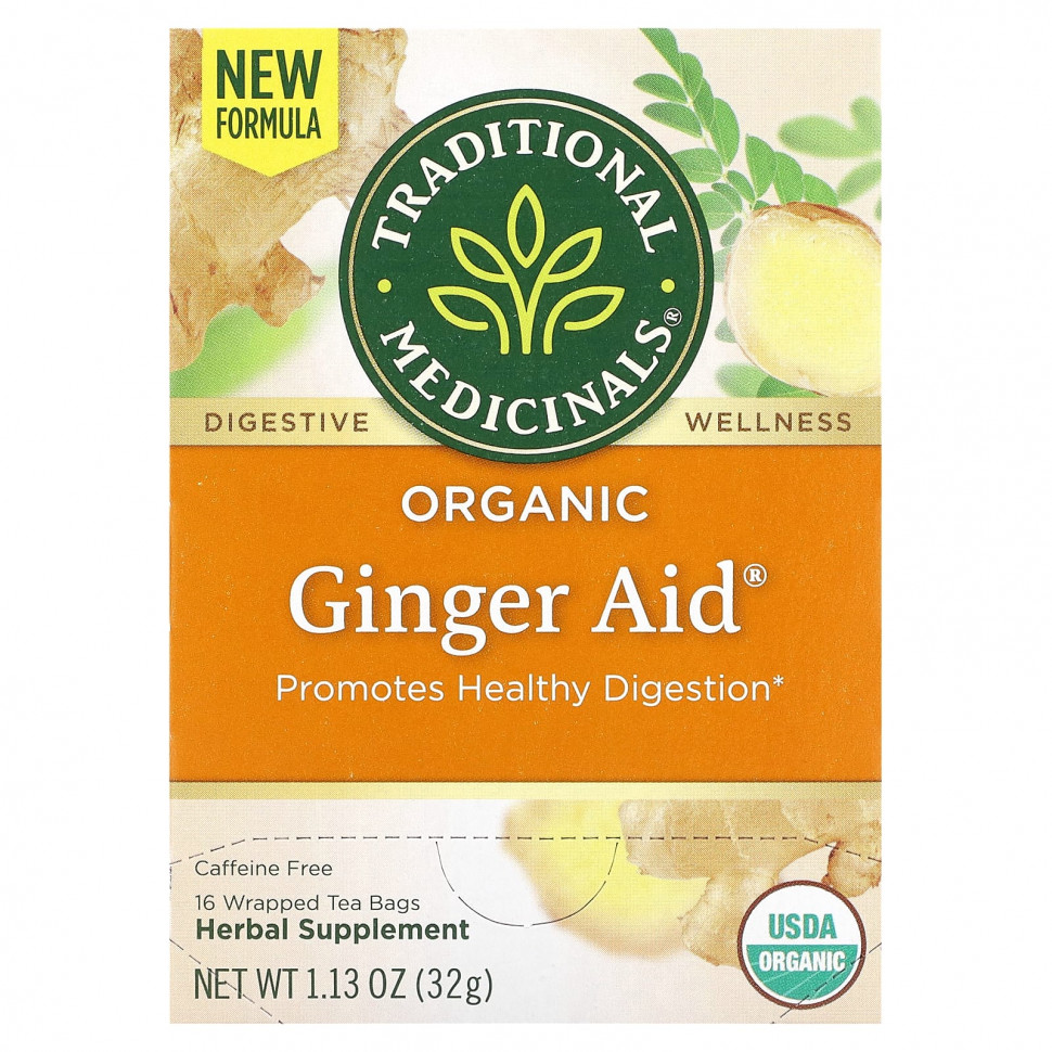 ���� ������ (Iherb) Traditional Medicinals, Ginger Aid, ������������, (������), ��� �������, 16 ������ ���������, 32 � (1,13 �����), ������ �� 1130 ���