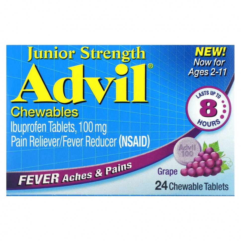 ���� ������ (Iherb) Advil, Junior Strength, ����������� ��������, ��� �������� 2�11 ���, �� ������ ���������, 24 ����������� ��������, ������ �� 1470 ���