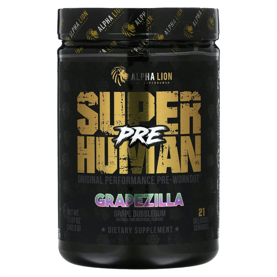 ���� ������ (Iherb) ALPHA LION, SuperHuman Pre, Grapezilla, ����������� ������, 342,3 � (12,07 �����), ������ �� 7710 ���