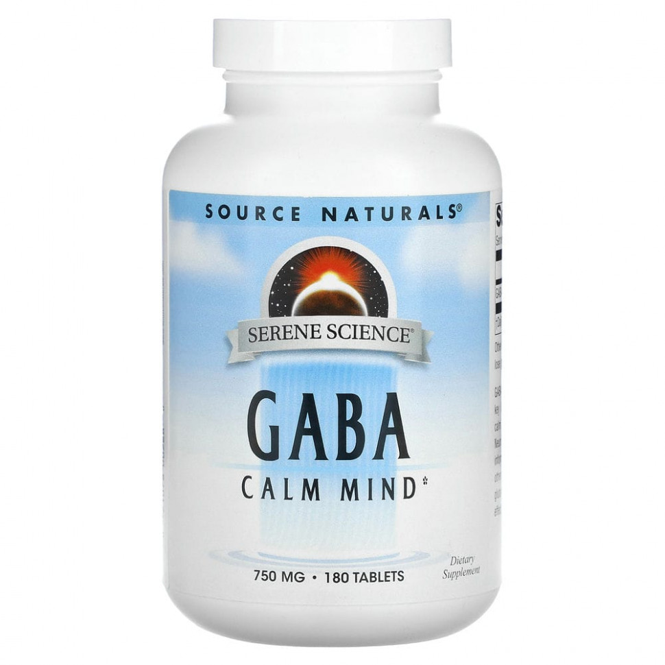 ���� ������ (Iherb) Source Naturals, GABA Calm Mind, ����, 750 ��, 180 ��������, ������ �� 4670 ���