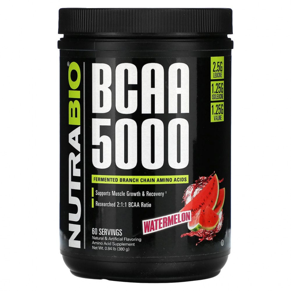 ���� ������ (Iherb) Nutrabio Labs, BCAA 5000, �����, 380 � (0,84 �����), ������ �� 5440 ���