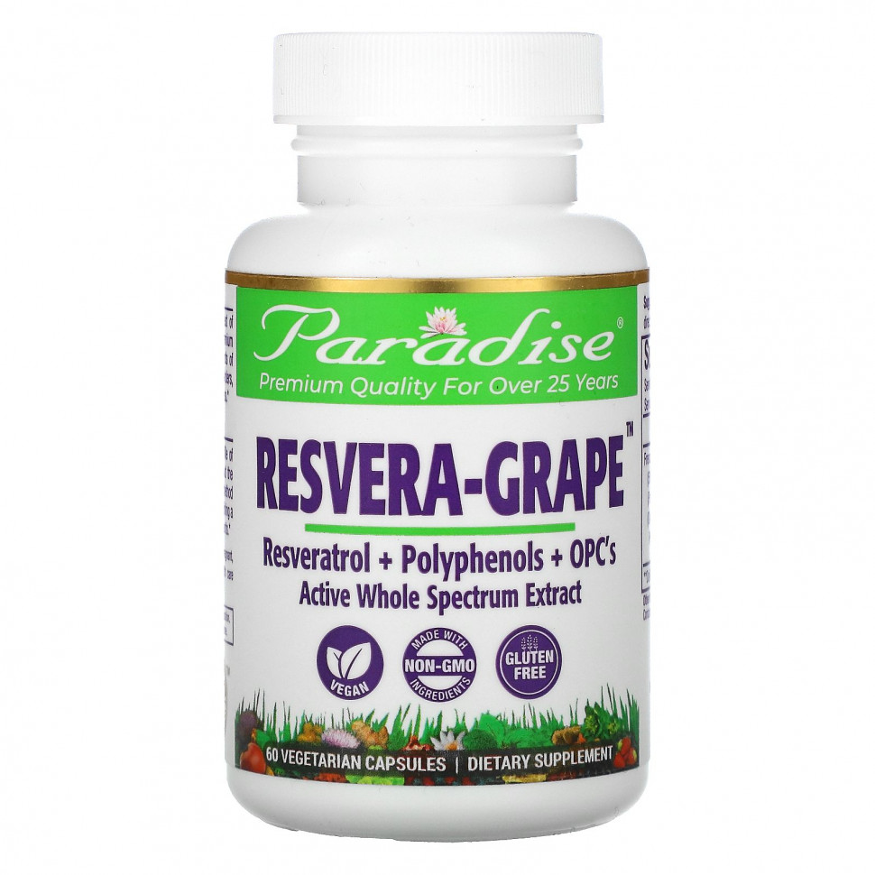 ���� ������ (Iherb) Paradise Herbs, MedVita, ResveraGrape, 60 Vegetarian Capsules, ������ �� 3500 ���