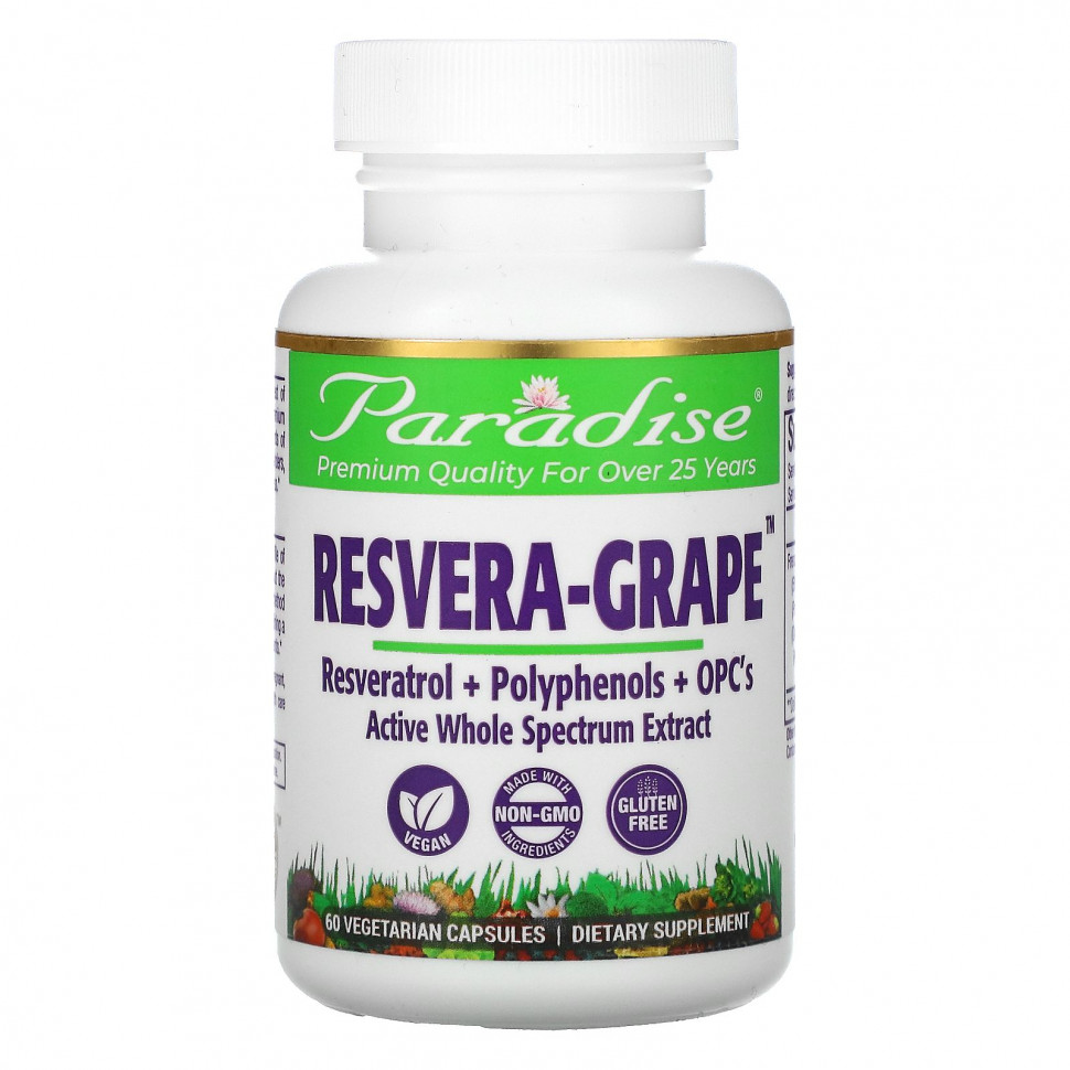   (Iherb) Paradise Herbs, MedVita, ResveraGrape, 60 Vegetarian Capsules    -     , -, 