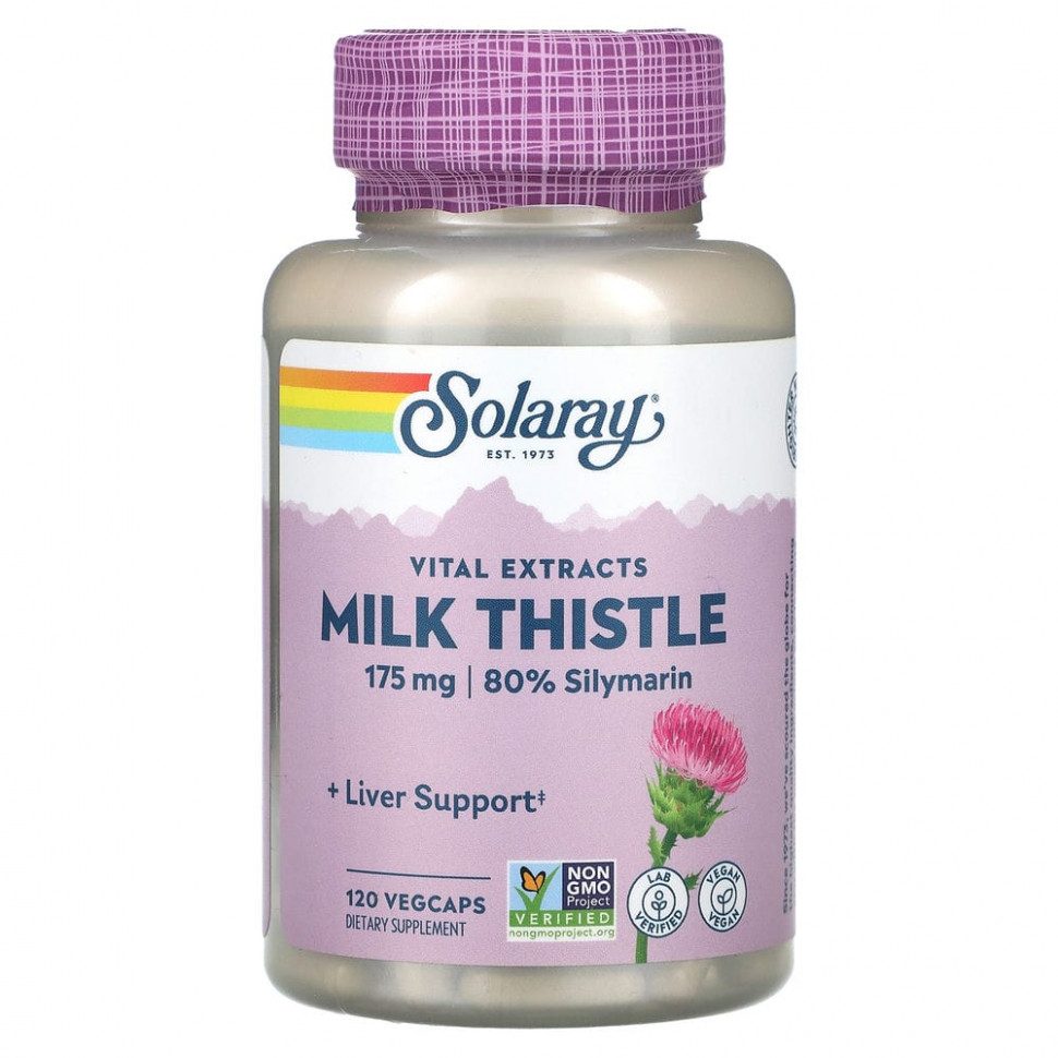   (Iherb) Solaray, Vital Extracts, Milk Thistle , 175 mg, 120 VegCaps    -     , -, 