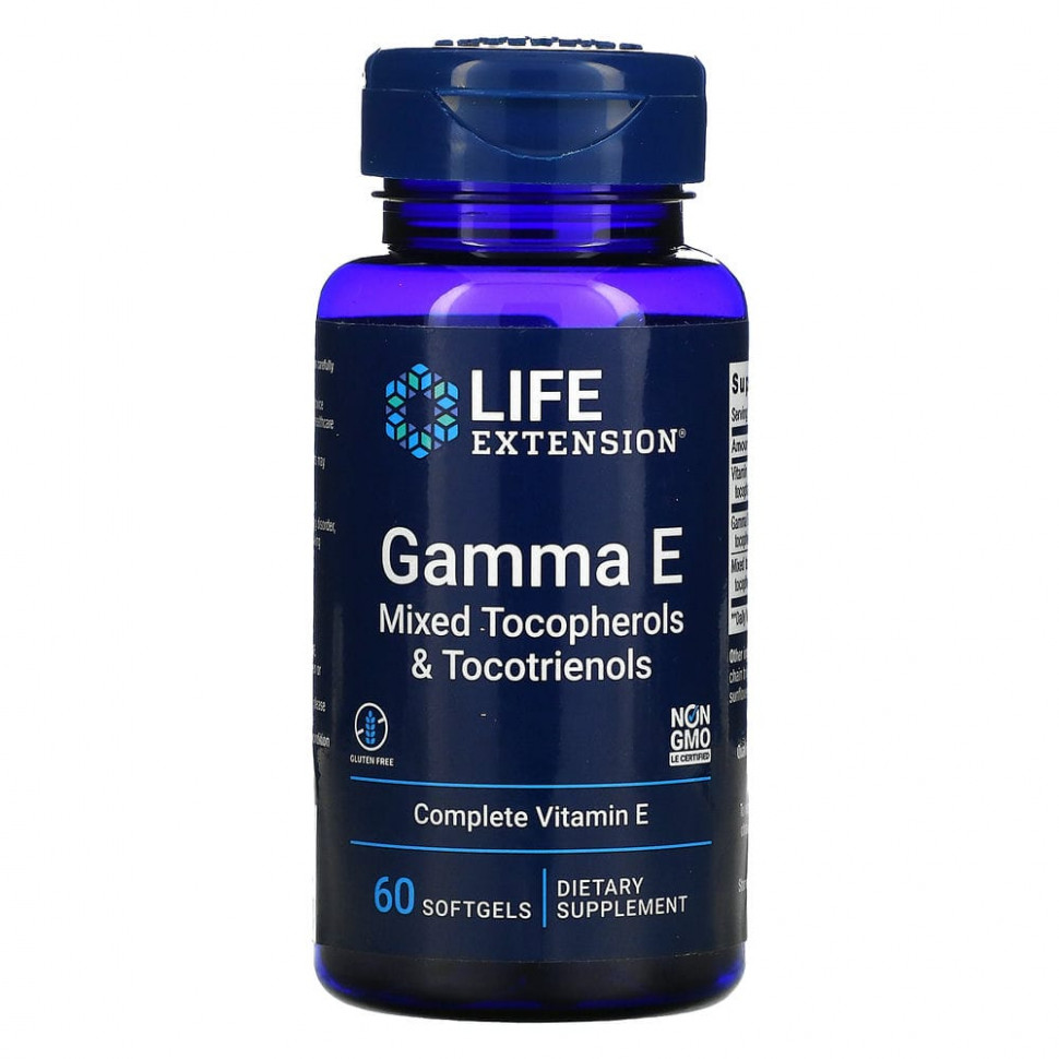 ���� ������ (Iherb) Life Extension, Gamma E, ����� ����������� � �������������, 60 ������ ��������, ������ �� 4490 ���