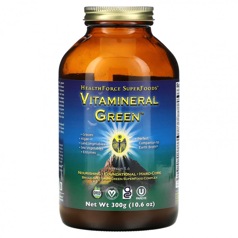 ���� ������ (Iherb) HealthForce Superfoods, Vitamineral Green, ������ 5.5, 300 � (10,6 �����), ������ �� 9990 ���