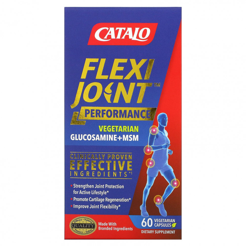   (Iherb) Catalo Naturals, FlexiJoint Performance, Glucosamine & OptiMSM, Joint Flexibility, 60 Vegetraian Capsules    -     , -, 