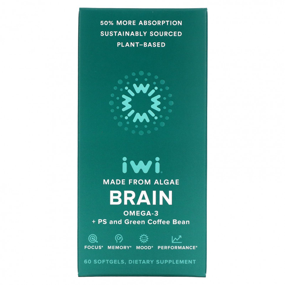 ���� ������ (Iherb) iWi, Brain, �����-3 + PS � ������� �������� �����, 60 ������ ��������, ������ �� 6000 ���