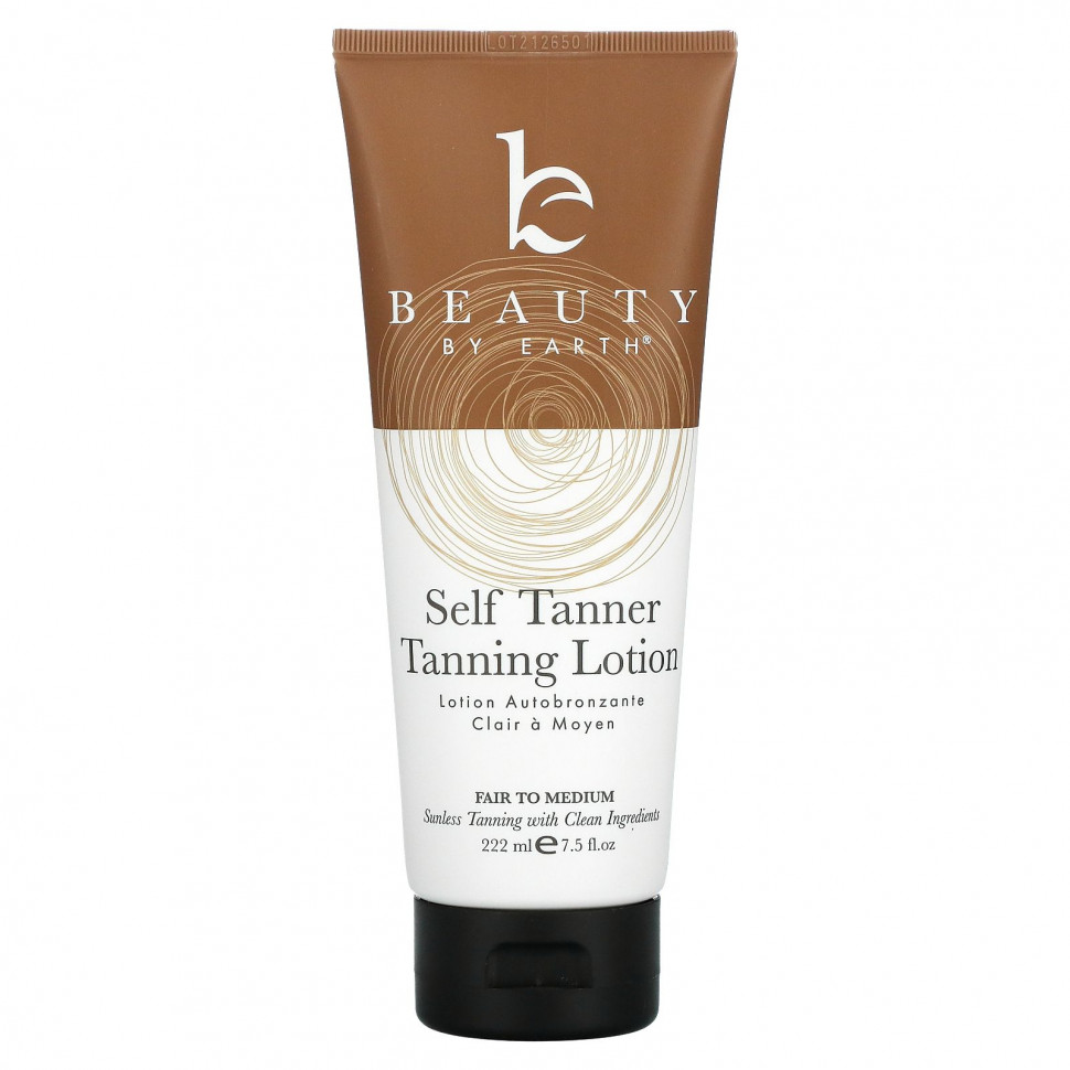   (Iherb) Beauty By Earth, Self Tanner Tanning Lotion, Fair To Medium, 7.5 fl oz (222 ml),   4620 