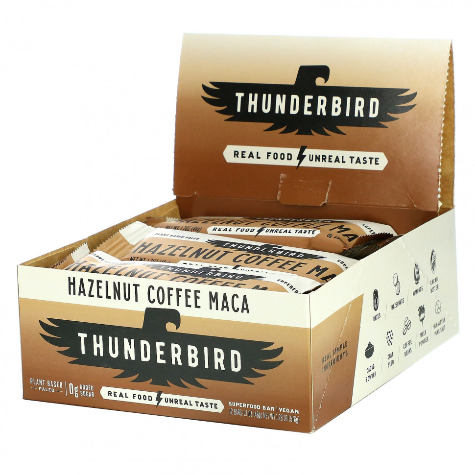 ���� ������ (Iherb) Thunderbird, Superfood Bar, �������� ���� � ����, 12 ���������� �� 48 � (1,7 �����), ������ �� 5980 ���