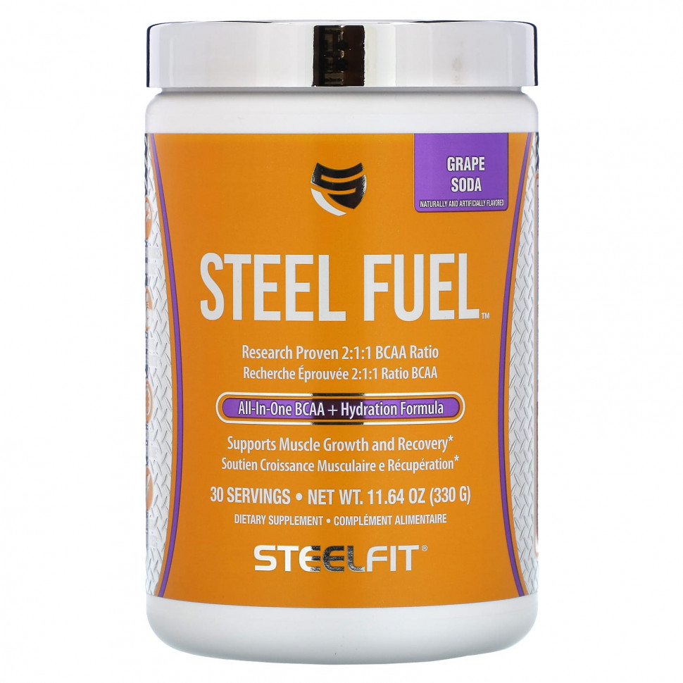 ���� ������ (Iherb) SteelFit, Steel Fuel, ������������� �������� � ������������� ����� � BCAA + Hydration Formula, ����������� ����, 330 � (11,64 �����), ������ �� 5530 ���