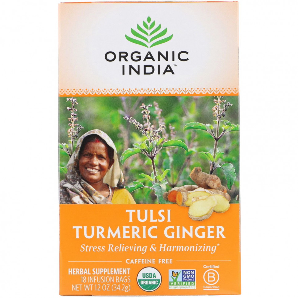 ���� ������ (Iherb) Organic India, ��� �����, ������� � ������, ��� �������, 18 ������ ���������, 34,2 � (1,2 �����), ������ �� 1210 ���