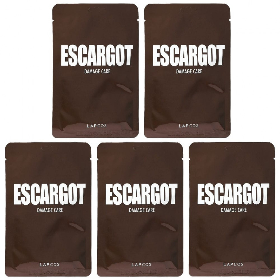���� ������ (Iherb) Lapcos, Escargot Damage Care Sheet Mask Set, 5 ��., 27 �� (0,91 ����. �����), ������ �� 2550 ���
