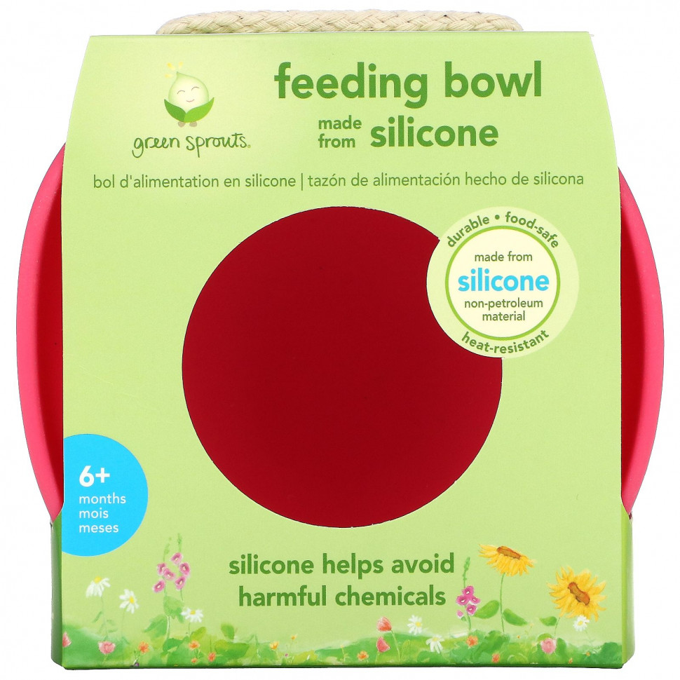   (Iherb) Green Sprouts, Learning Bowl, 9+ Months, Pink, 1 Bowl    -     , -, 