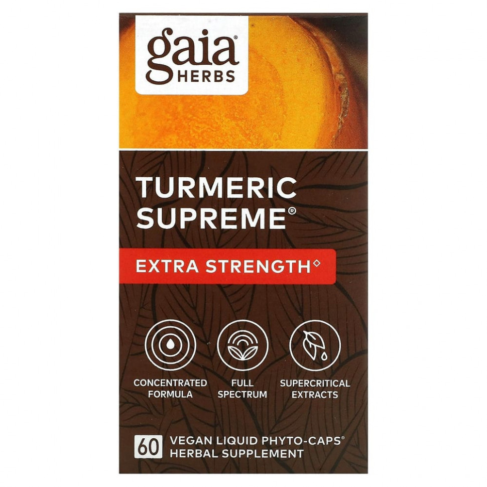   (Iherb) Gaia Herbs, Turmeric Supreme, Extra Strength, , 60  -      -     , -, 