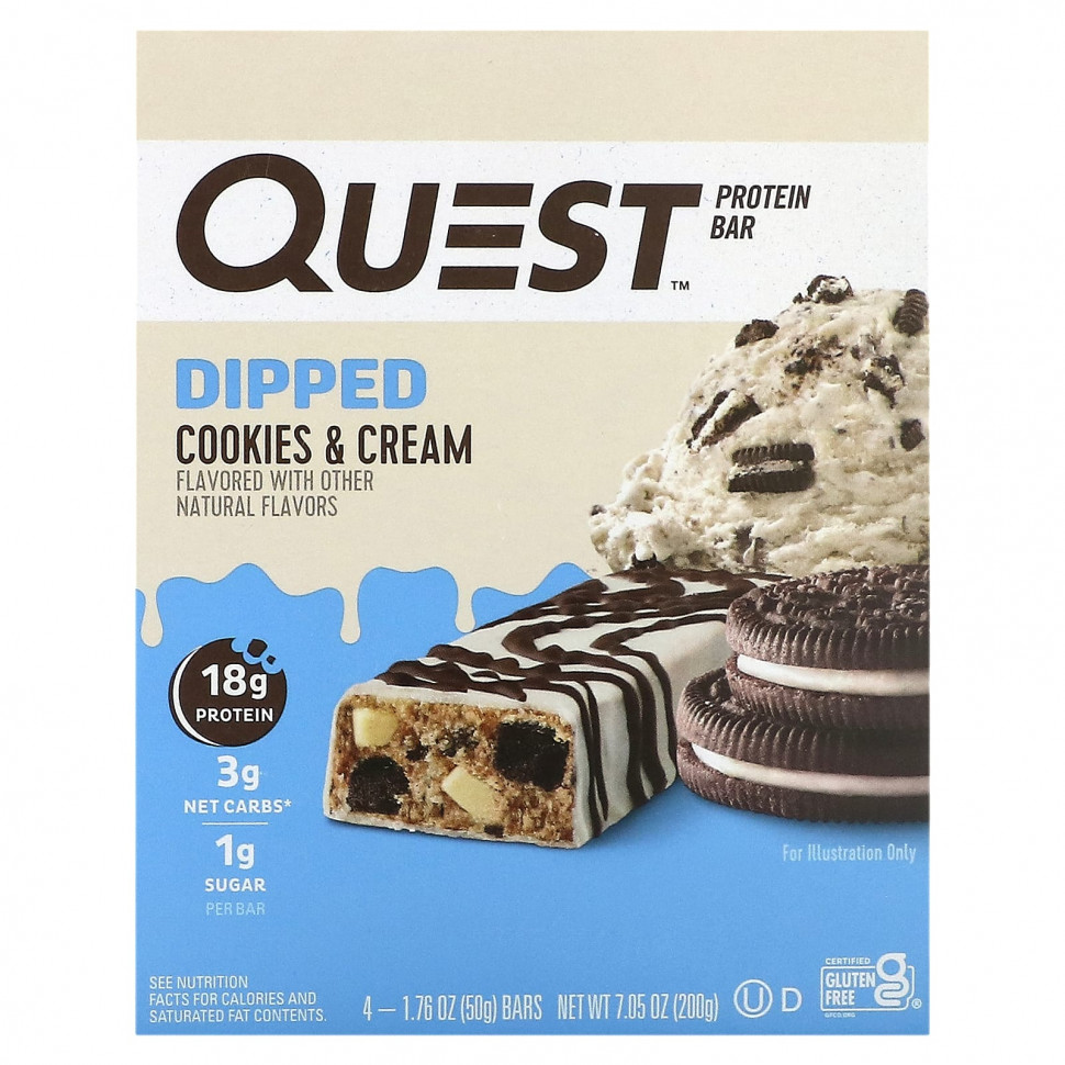 ���� ������ (Iherb) Quest Nutrition, ����������� ��������, ������� �� ��������, 4 ���������, 50 � (1,76 �����), ������ �� 2510 ���