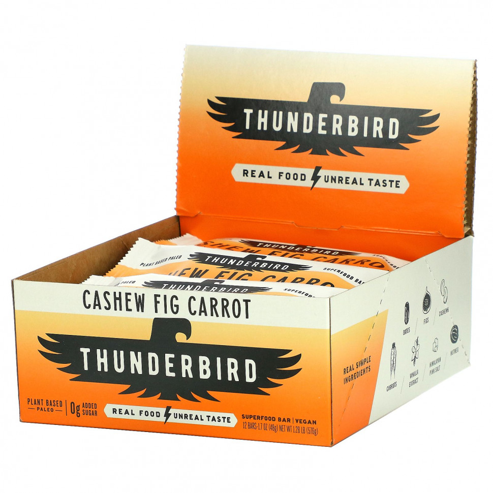���� ������ (Iherb) Thunderbird, Superfood Bar, �����, ����� � �������, 12 ����������, 48 � (1,7 �����), ������ �� 5940 ���
