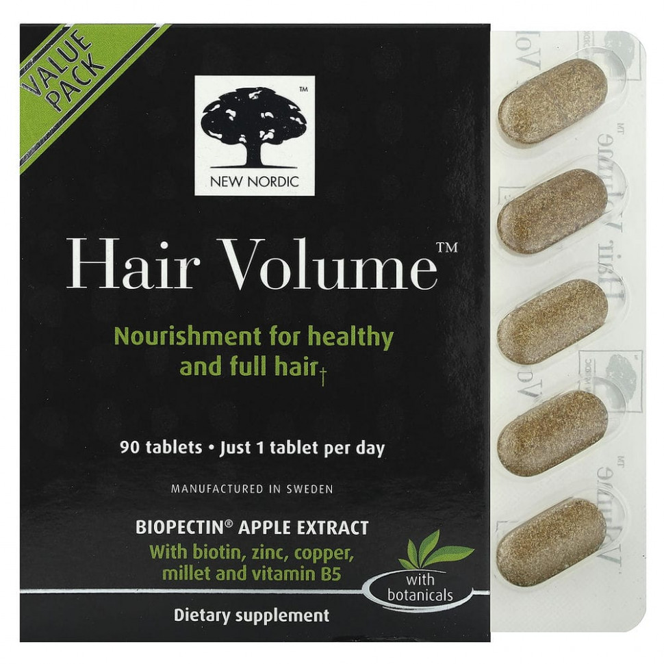   (Iherb) New Nordic, Hair Volume,      ,    , 90     -     , -, 