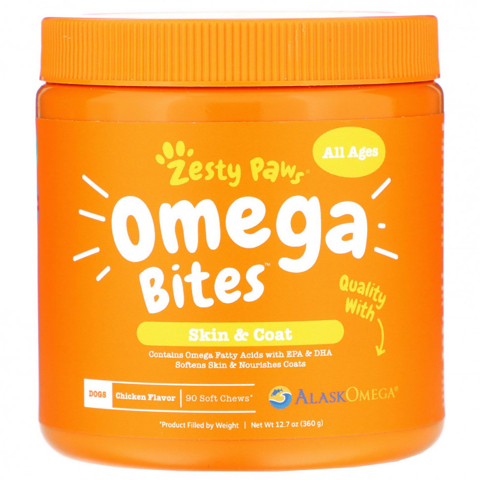   (Iherb) Zesty Paws, Omega Bites,   ,   ,   , 90       -     , -, 