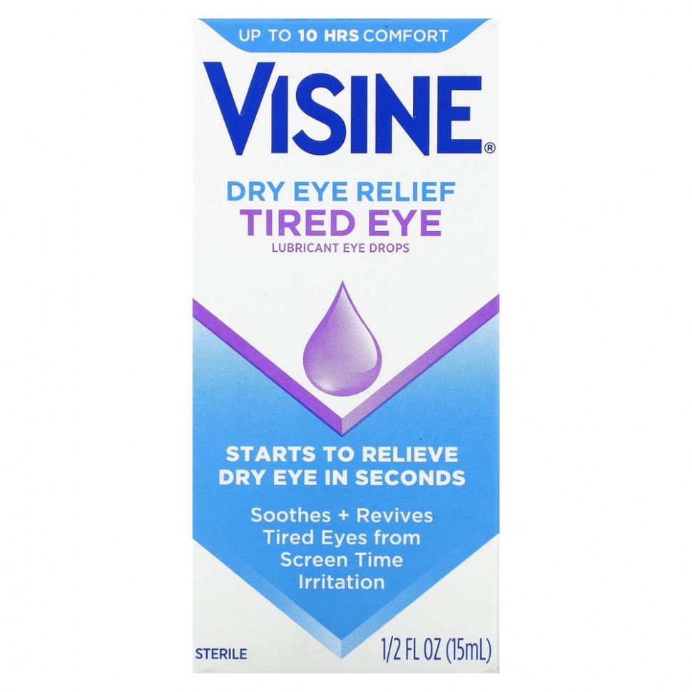 ���� ������ (Iherb) Visine, Dry Eye Relief, ����������� ����� ��� ����, ��� ������� ����, 15 �� (1/2 ����. �����), ������ �� 2600 ���