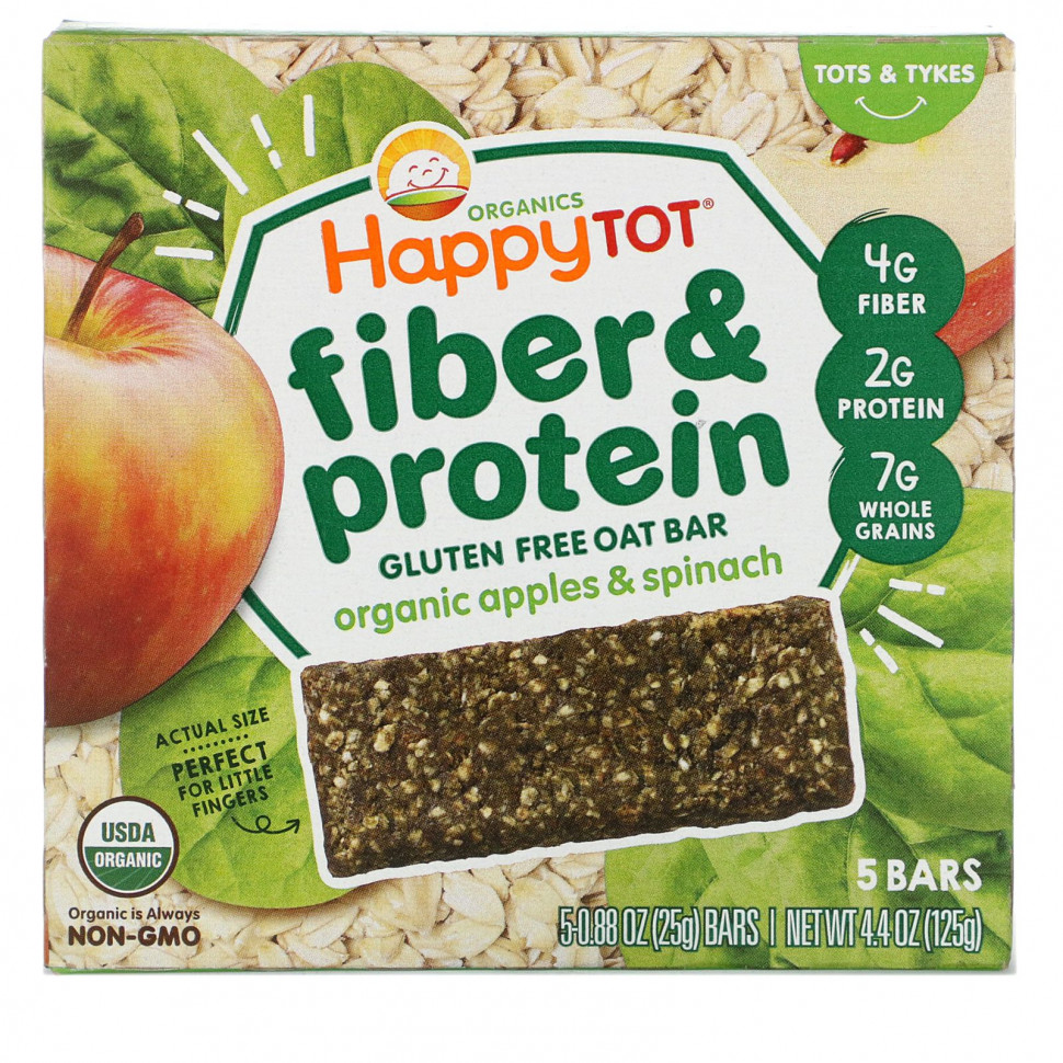���� ������ (Iherb) Happy Family Organics, Happytot, ������� �������� � ��������� � ���������, ������������ ������ � ������, 5 ����������, 0,88 ����� (25 � ������), ������ �� 1100 ���